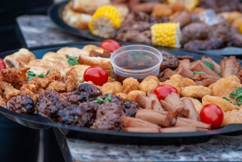 Family-size chicken tender platter with fries